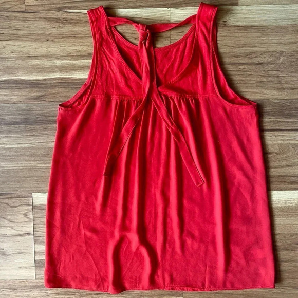 Loft Mixed Media Red Tie Back Tank Top Small Petite - Picture 10 of 10